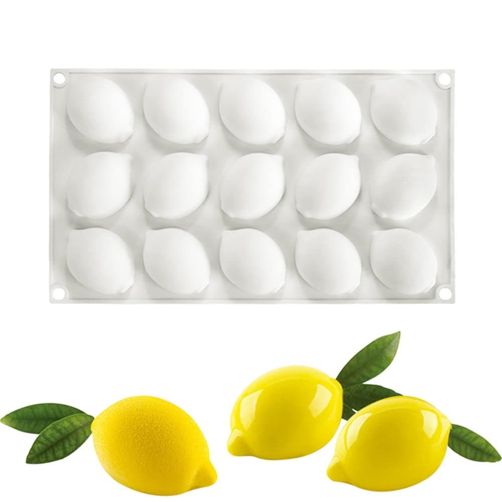 Silicone Mold Baking Pan Non-Stick Baking Pastry Chocolate Cake Dessert DIY Decoration Tools (Lemon V_11.8x6.8x0.11 inch)