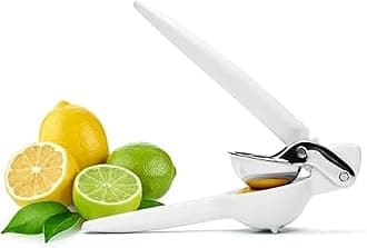 Chef'n FreshForce Lemon Squeezer Citrus Juicer, Manual Hand Press with Dual-Gear Power for Maximum Juice Extraction, Durable, Baking White