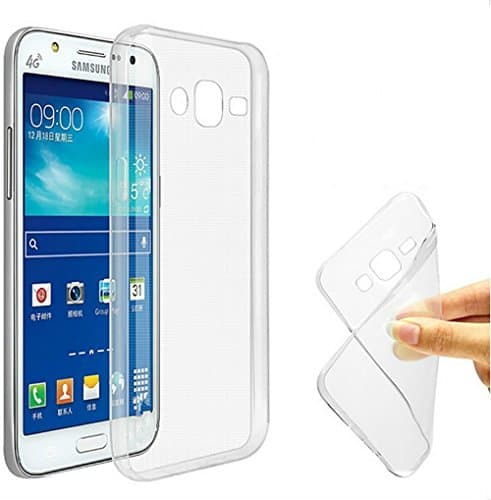 Melon Baby Ultra-Thin Silicon Back Cover Clear Plain Lightweight Protective Soft TPU Rubber Skin Case for Samsung Galaxy (J7 J700 Clear)