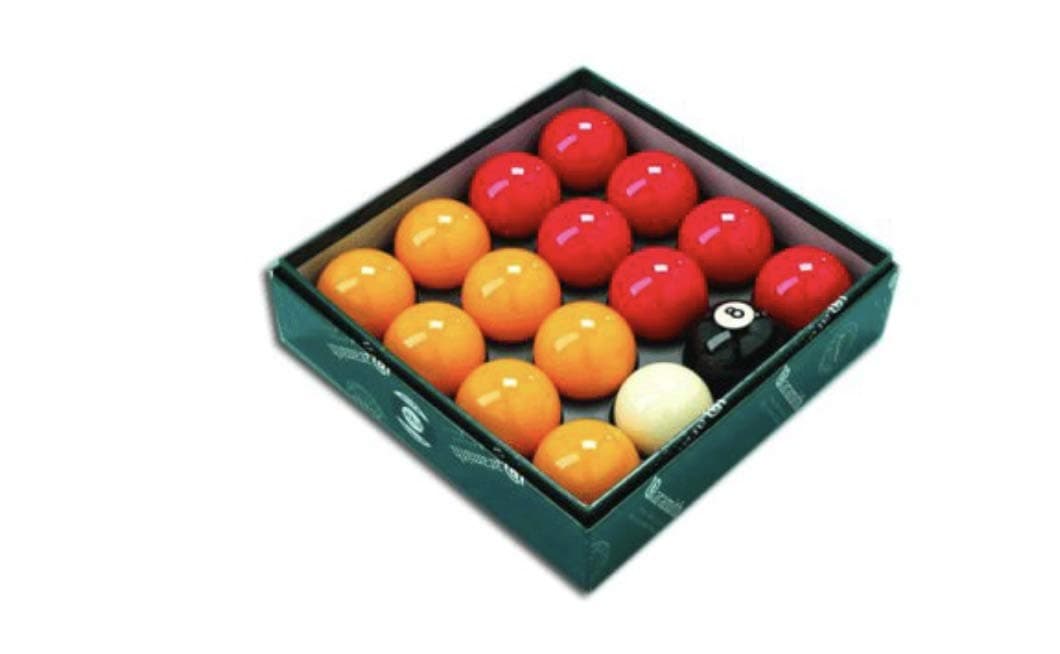 Aramith Premier Red-Yellow 2" Pool Balls with 1 7/8" White