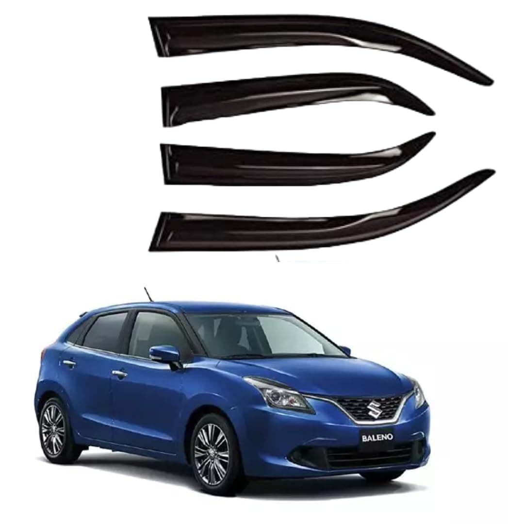 Premium Non-Breakable Car Window Door Visor/Rain Guard/Wind Deflector Compatible for (Baleno (2015-2020))