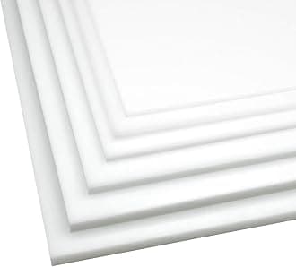 High Density Polyethylene Sheets HDPE Plastic Sheet Board for DIY, Heavy Duty Industry, 3/8" Thick,Size 6" x 6", White Color