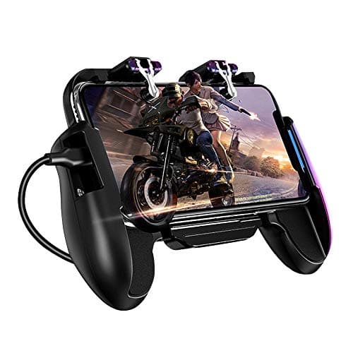 [2019 Latest Upgrade Version] Mobile Game Controller for Pubg, Mobile Gaming Trigger Joystick with Cooling Fan, L1R1 Phone Holder and Gamepad Grip Remote for 4.7-6.5" Android iOS Phone