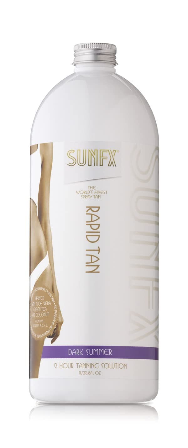 SunFX Rapid - All Natural Spray Tanning Solution | Dark Tan | Dry to Touch (1L/33.8 fl oz, DARK SUMMER)