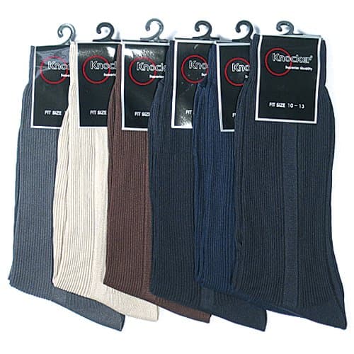 HS Men Dress Socks Plain Design (size 10-13) 5 Colors 6 Pairs