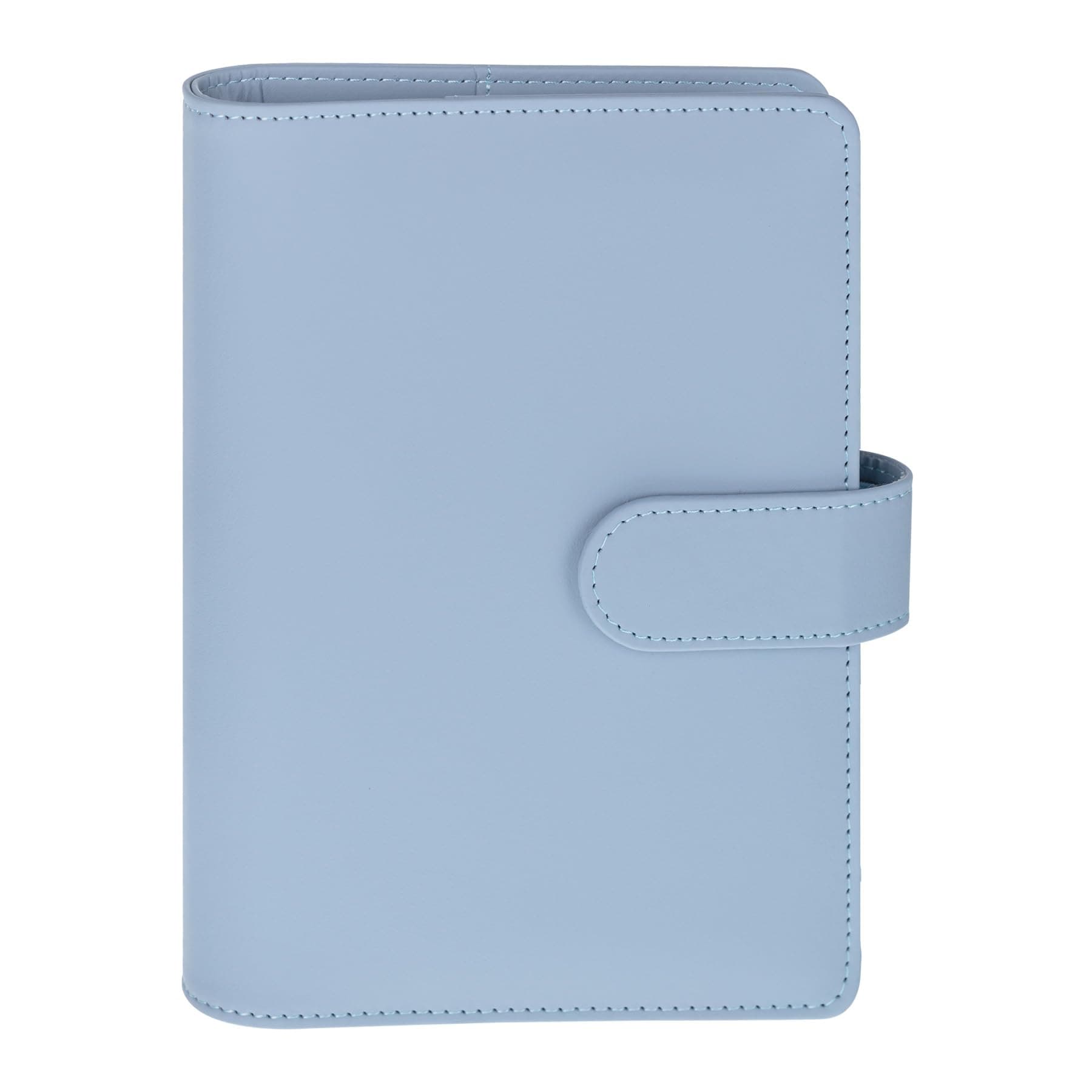 Antner A6 Notebook Binder Refillable 6 Ring Budget Binder Cover for A6 Refill Paper, PU Leather A6 Binder Loose Leaf Personal Planner Organizer Binder Cover with Magnetic Buckle, Airy Blue
