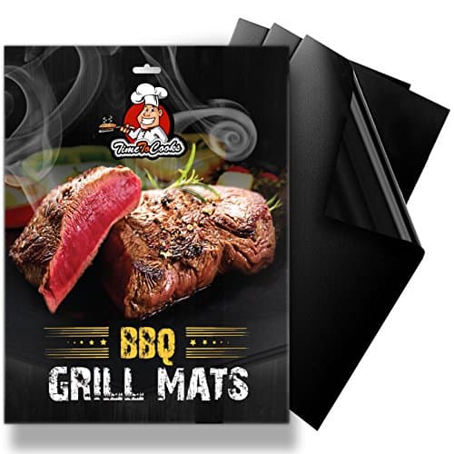 BBQ Grill Mat Set – 3 Black Grilling Mats with non-stick & non-toxic coating - work on charcoal, electric, gas, propane grill