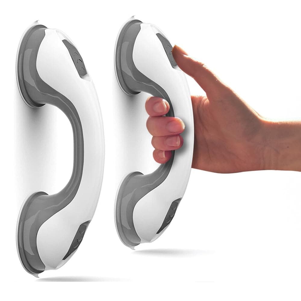 2 X Support Grab Handle - Suitable for Bath & Shower | Use As A Disability Aid, Safety Grip Rail with Suction Cup Fitting | Mobile Bathroom Support for Elderly, Children, No Fixings Needed, Anti Slip