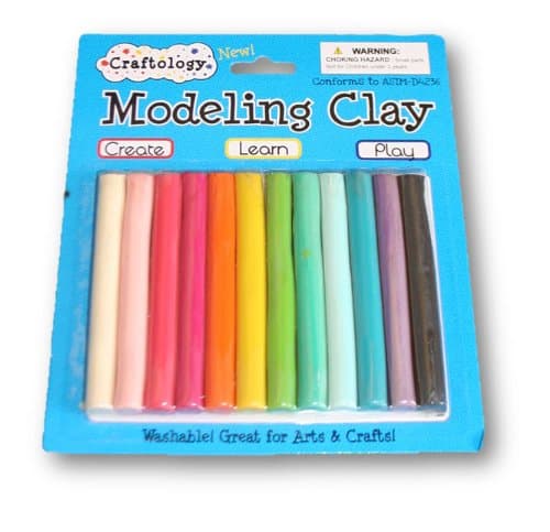 Craftology Modeling Clay - 8 Oz. Package - 12 Colors