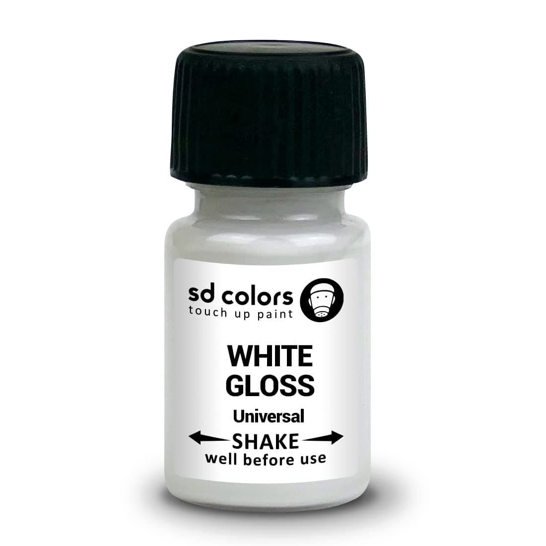 SD COLORS TOUCH UP PAINT UNIVERSAL GLOSS WHITE 8ml for Small Repair Cars, Metal, Wood, Plastic, Windows, Frames, Doors, Gates