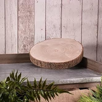 Decor Essentials Rustic Wood Slice Grazing Board Plate Wood Log Slab Cake Stand Wedding Decor Small/Medium (26cm - 30cm)