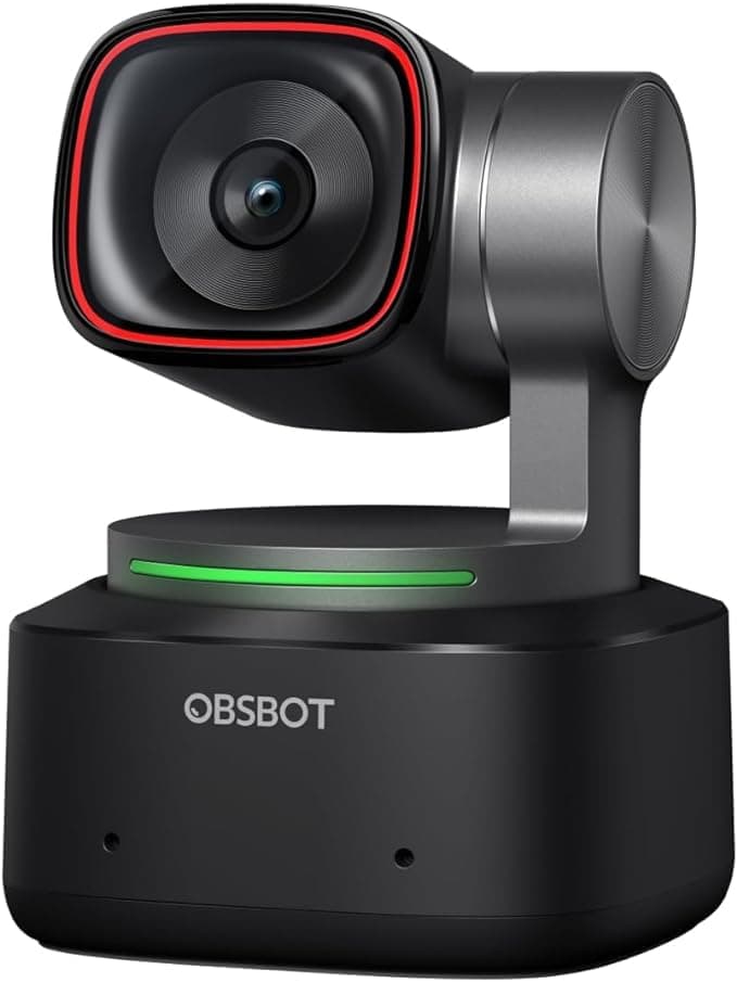 OBSBOT Tiny 2 4K Webcam with 1/1.5" Sensor, PTZ AI Tracking Multi- Mode, Auto Focus, Gesture Control, 60 FPS, Voice Control, HDR Light Correction, Webcam for PC, Streaming, Meeting, etc.