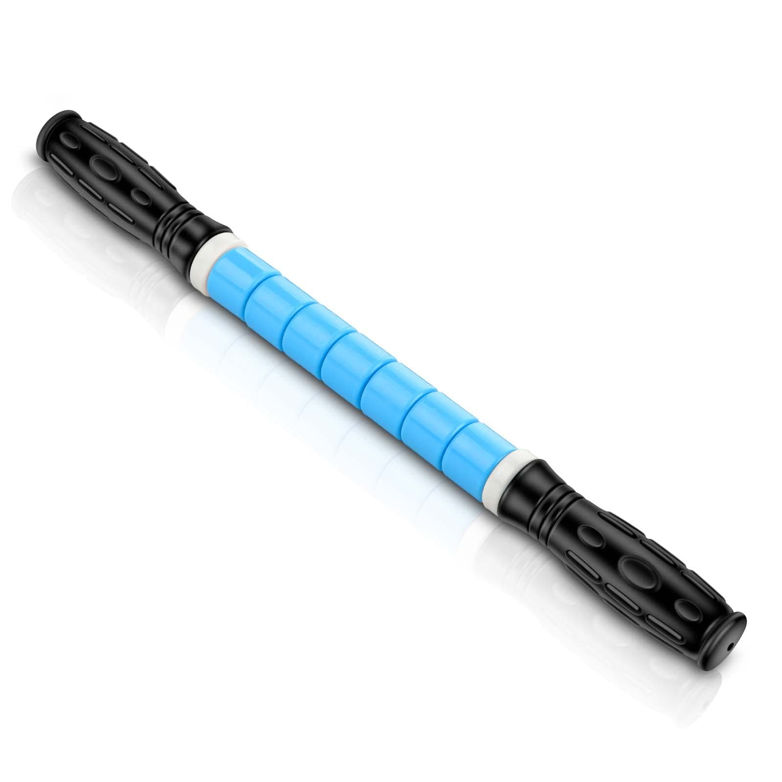 Foam Roller 17 Inches, iGreely Double Handle Bump Design Massage Roller, Muscle Roller Stick Recommended by Physical Therapists Promotes Recovery Fast Relief for Cramps Soreness Tight Muscles (Blue)