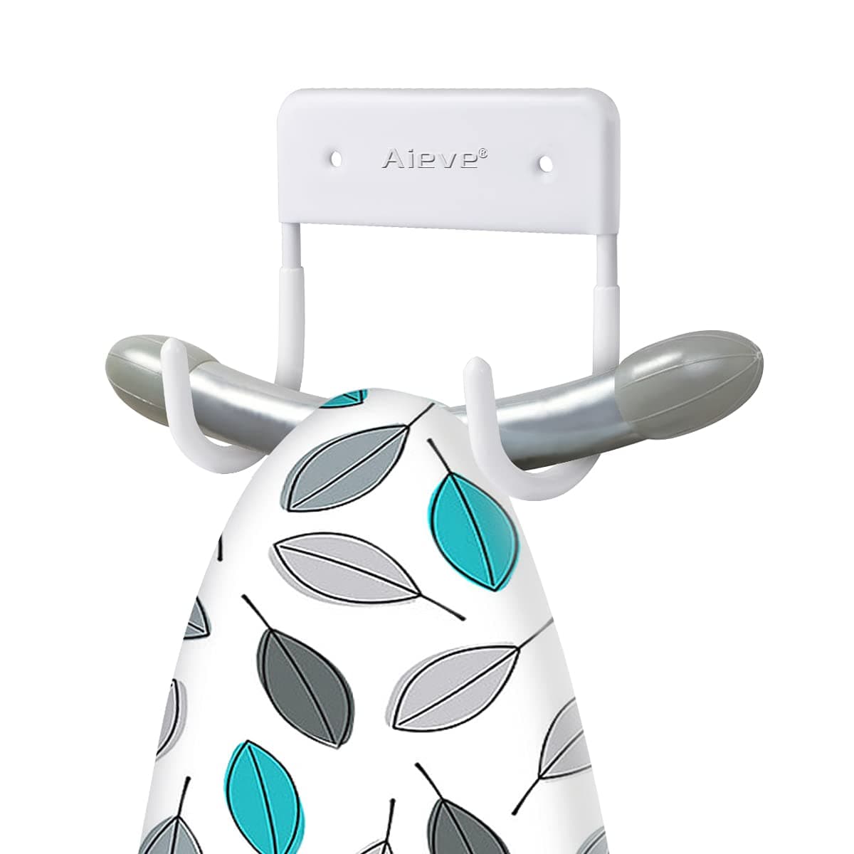 AIEVE Ironing Board Hanger Hook, Large & Small Ironing Board Storage Wall Mounted Holder Bracket for Wall (Matte White)