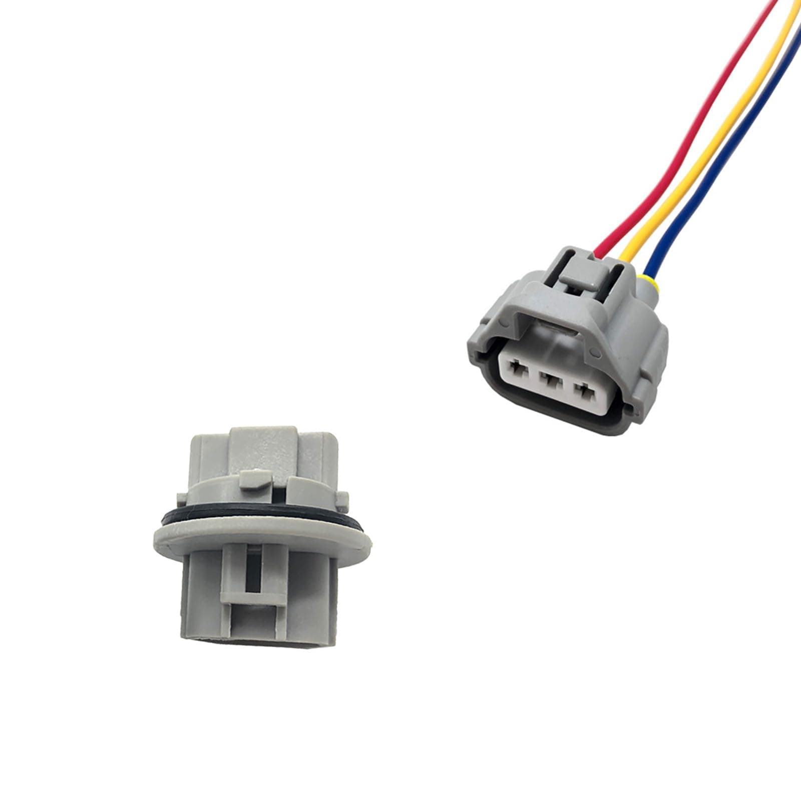 GKmow 2 PCS Car Front Turn Signal Bulb Socket, Dust-Proof Turn Signal Lamp Head Plug Adapter Replacement 90075-60060, Plastic Turn Signal Lamp Holder, Compatible with Tundra Tacoma Accessories (Gray)