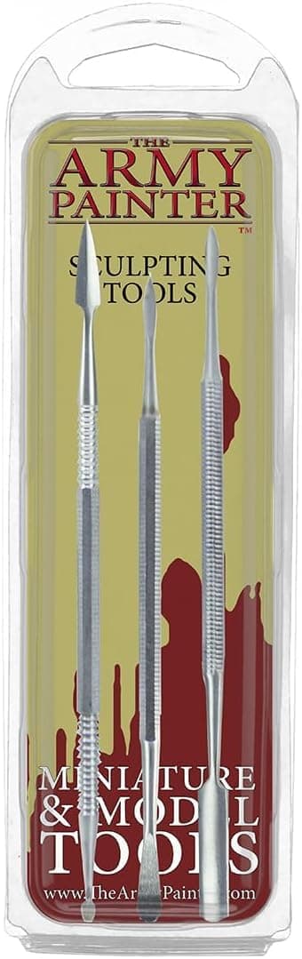 Clay Sculpting Tools - Set with Three Double Ended Stainless Steel Dab Tool, Polymer Clay Tools for Modeling Plastic, Resin, and Metal Miniatures - Green Stuff Putty Tool Clay