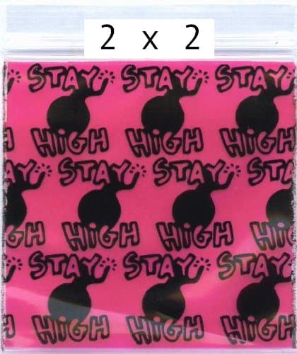 Apple Brand 1000 quantity zip lock baggies- 2x2 2020 Design Baggies bags - "Stay High"