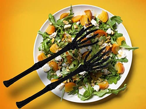 Plastic Black Skeleton Arm Salad Serving Tongs