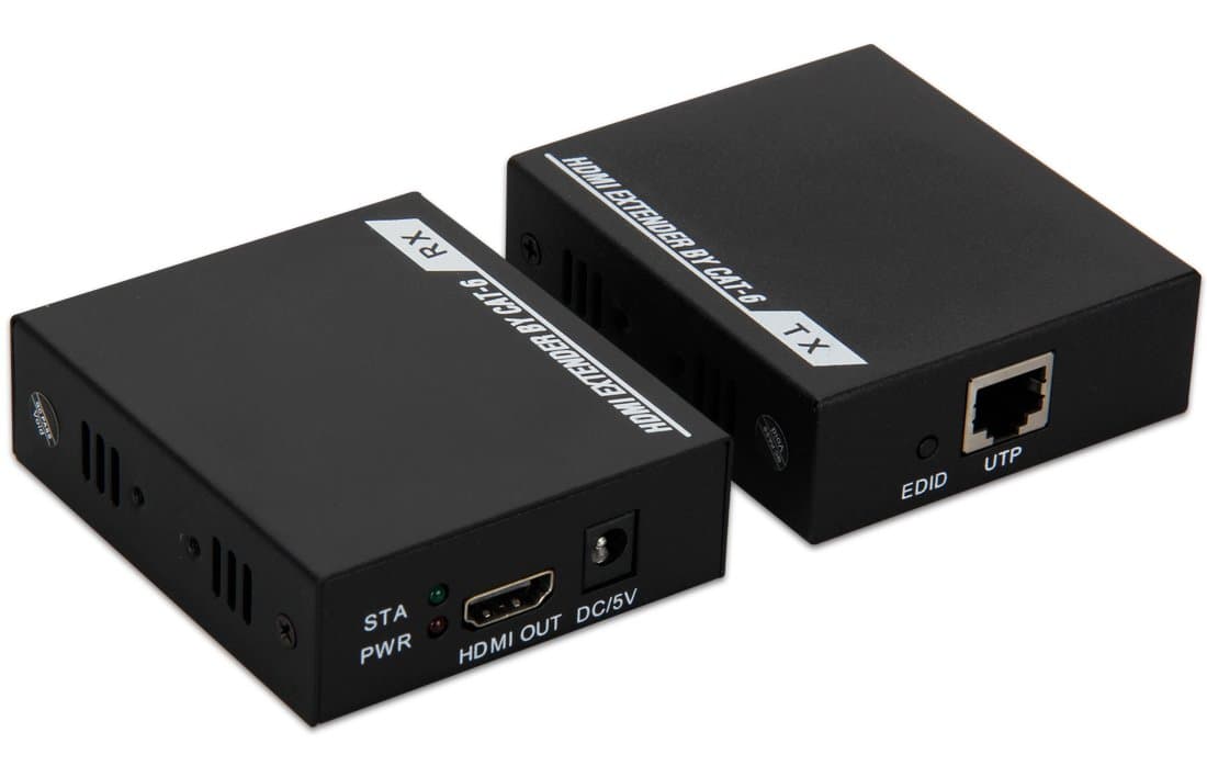 DISTANCER HT204 HDMI Extender over Ethernet over Cat6 Cat6e Cable(HDMI Transmitter and Receiver Set) Support 1080p HDMI 1.3 3D, Up to 196ft(60m)