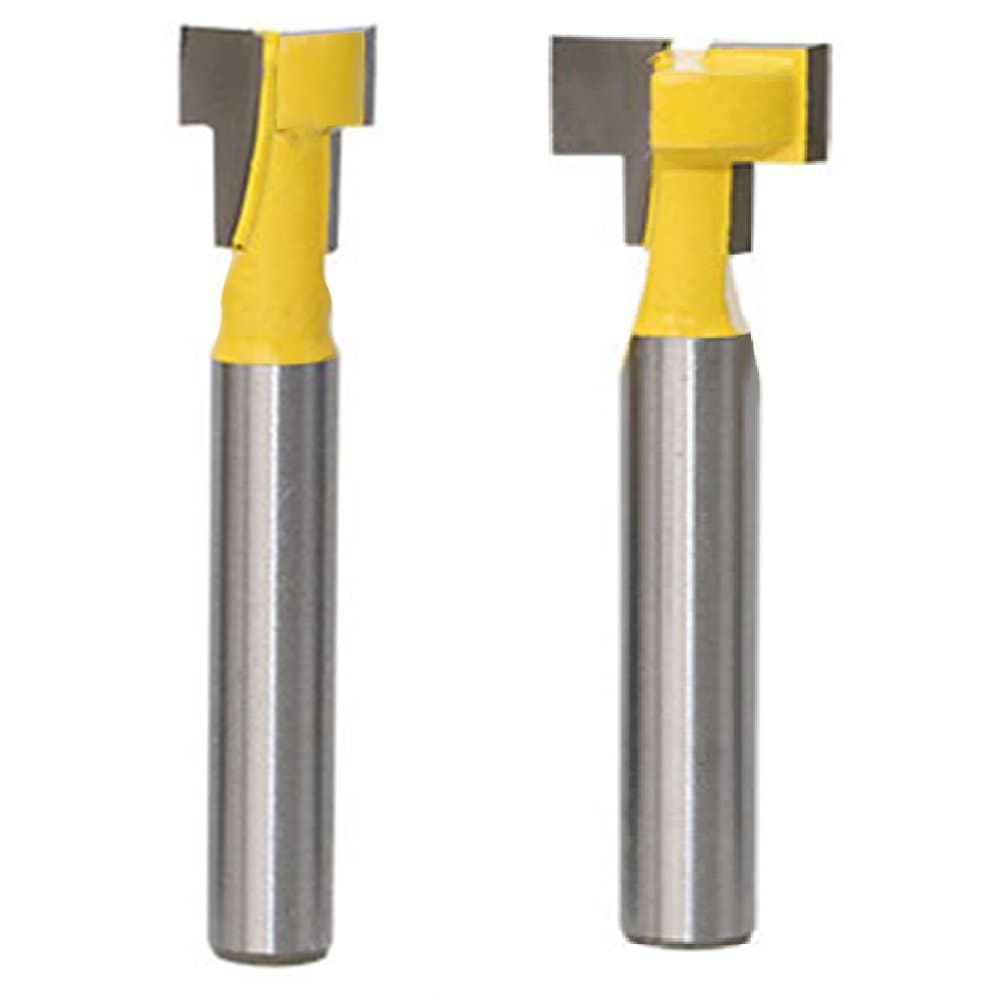 KitsPro 2pcs Tipped Keyhole Bit 1/4" Shade, Keyhole T-Slot Woodworking Cutter Router Bit used for slotted and wood screw holes