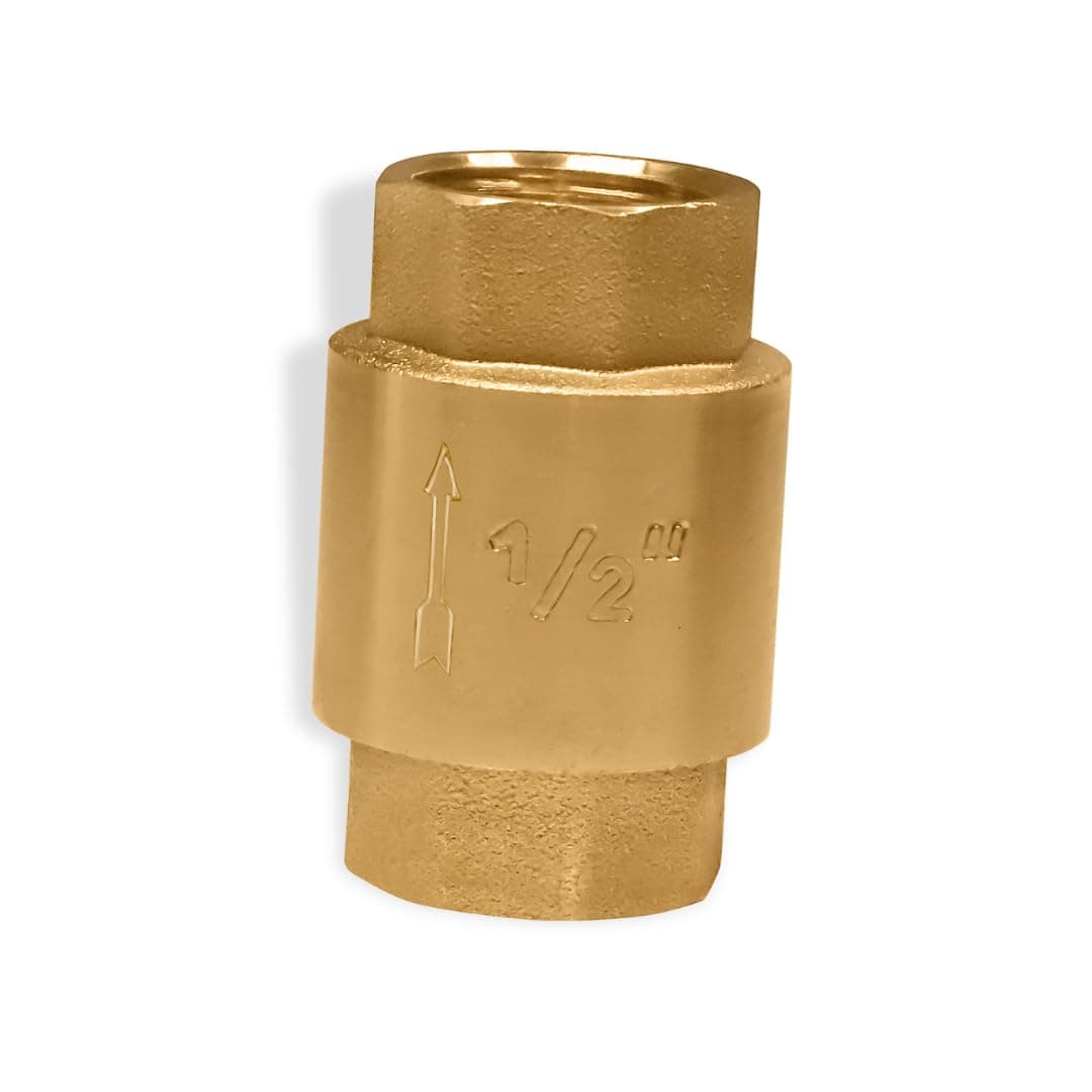 One Way Check Valve 1/2" Female Backflow Preventer, Check Valve for Repair NPT Female Thread Brass Float Reinforced - 0,5 inch Float Brass For Plumbing Water Boiler Heating System
