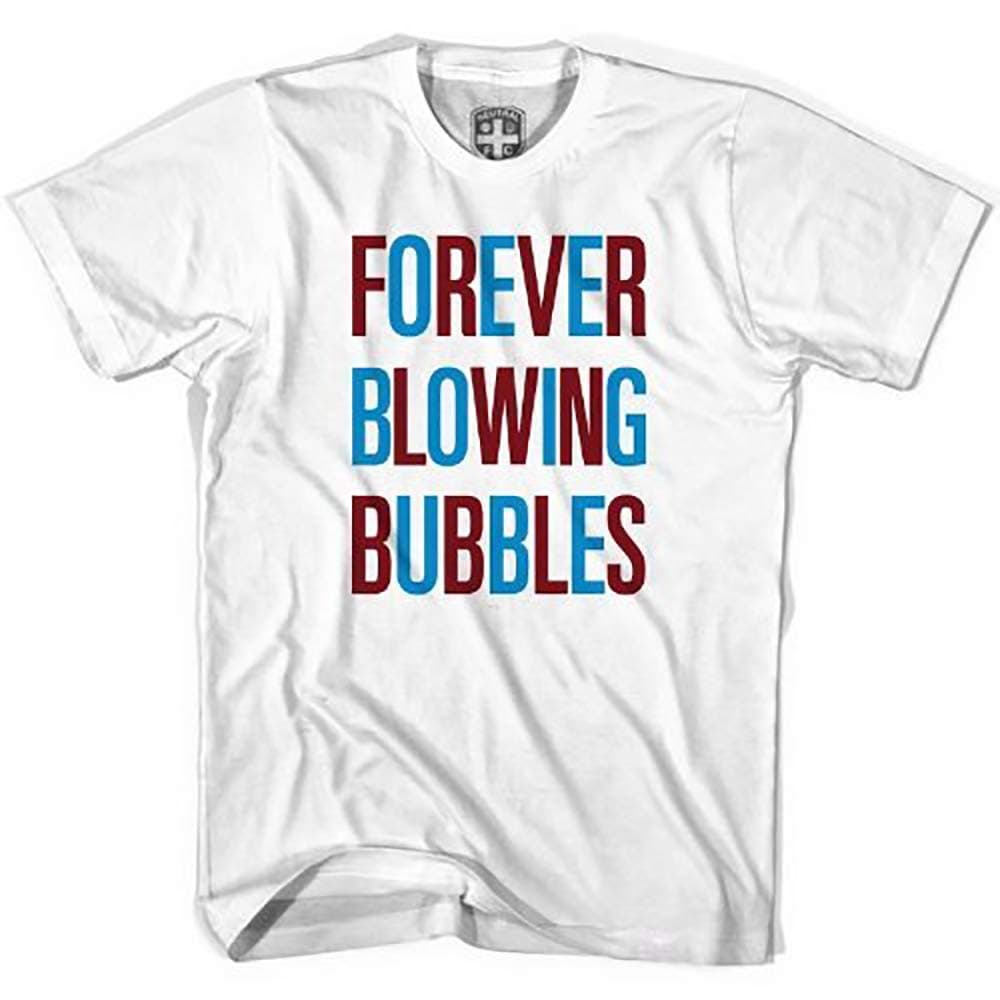 West Ham Forever Blowing Bubbles Soccer T-Shirt, White, Medium Apparel