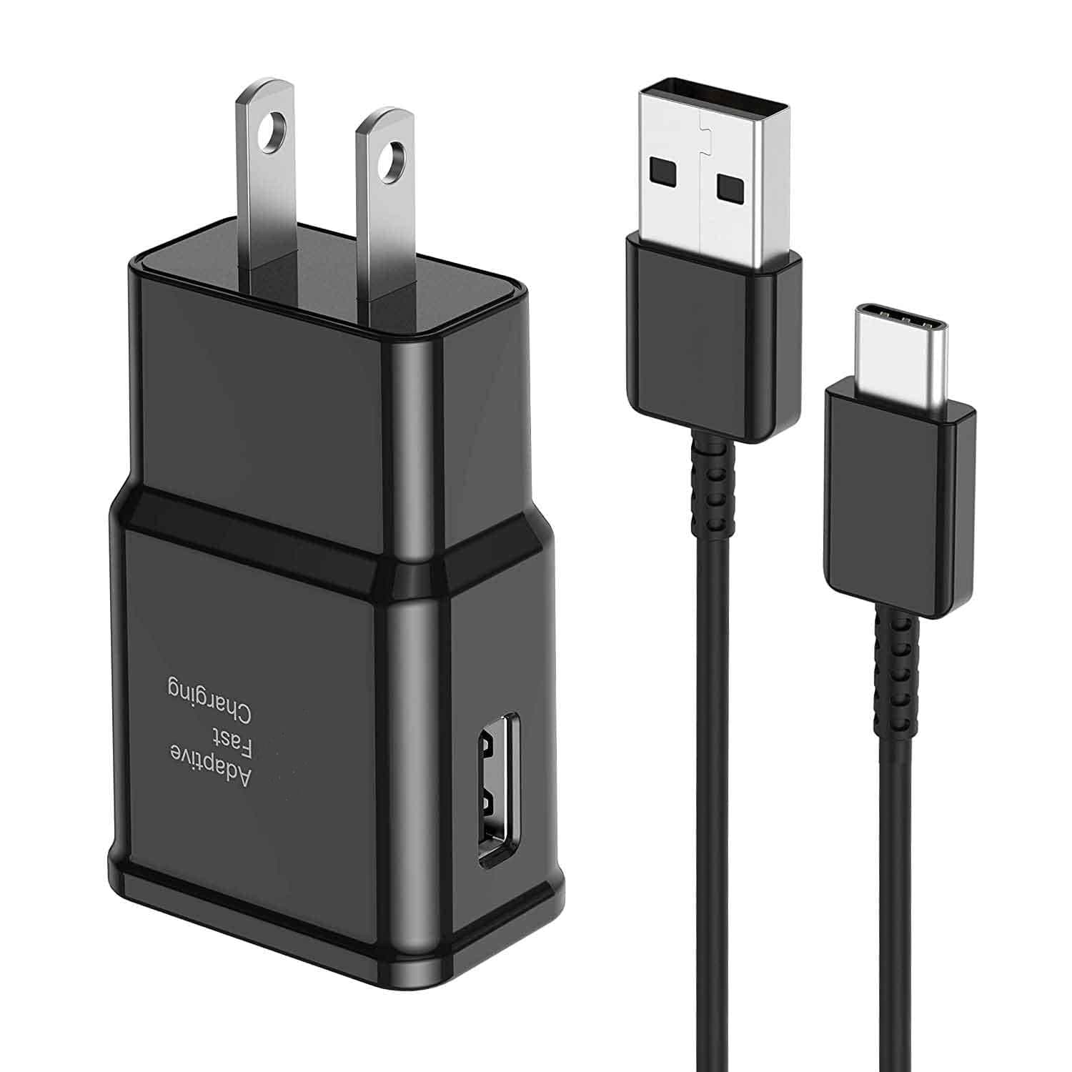 USB C Samsung Charger Fast Charging Android Phone Charger Type C 6.6ft Cord Cable for Samsung Galaxy Phone S10/S9/S8/Plus/A51/A52/A53/S25/S24/S23/S22/S21/S20/Ultra/Note20/Note10/Note9/Note8/Black
