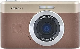 KODAK Pixpro C1 – Ultra-Compact Digital Camera | 13MP BSI CMOS, 4X Zoom, 2.8" LCD Screen, LED Flash – Marron
