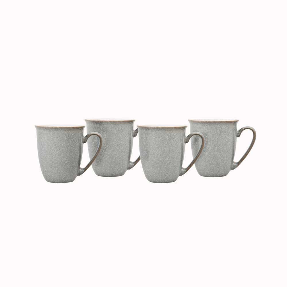Denby 380048918 Elements 4 Piece Coffee/Beaker Mug Set, Grey