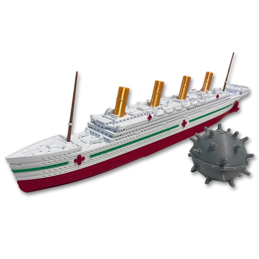 TitanicToyCo HMHS Britannic Model Ship - Fully Assembled, 1 Ft Long, Kids Britannic Toy, Cruise & Cargo Ship Model