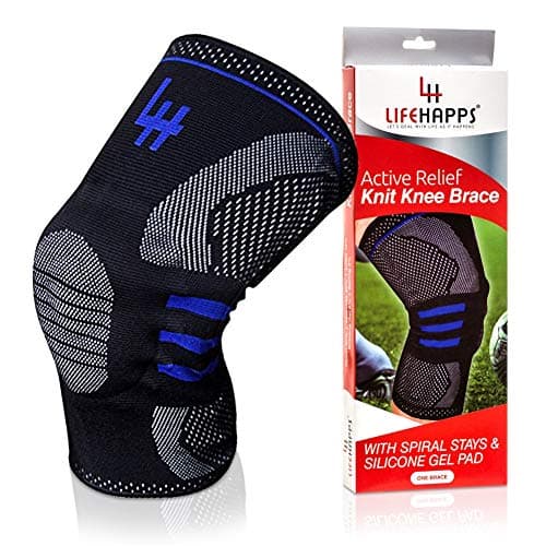 Active Relief Knee Brace by Lifehapps - Patella Knee Support Compression Sleeve with Side Stabilizers for Arthritis Joint Pain, Meniscus Tears, ACL, MCL Injuries, Exercise, Running