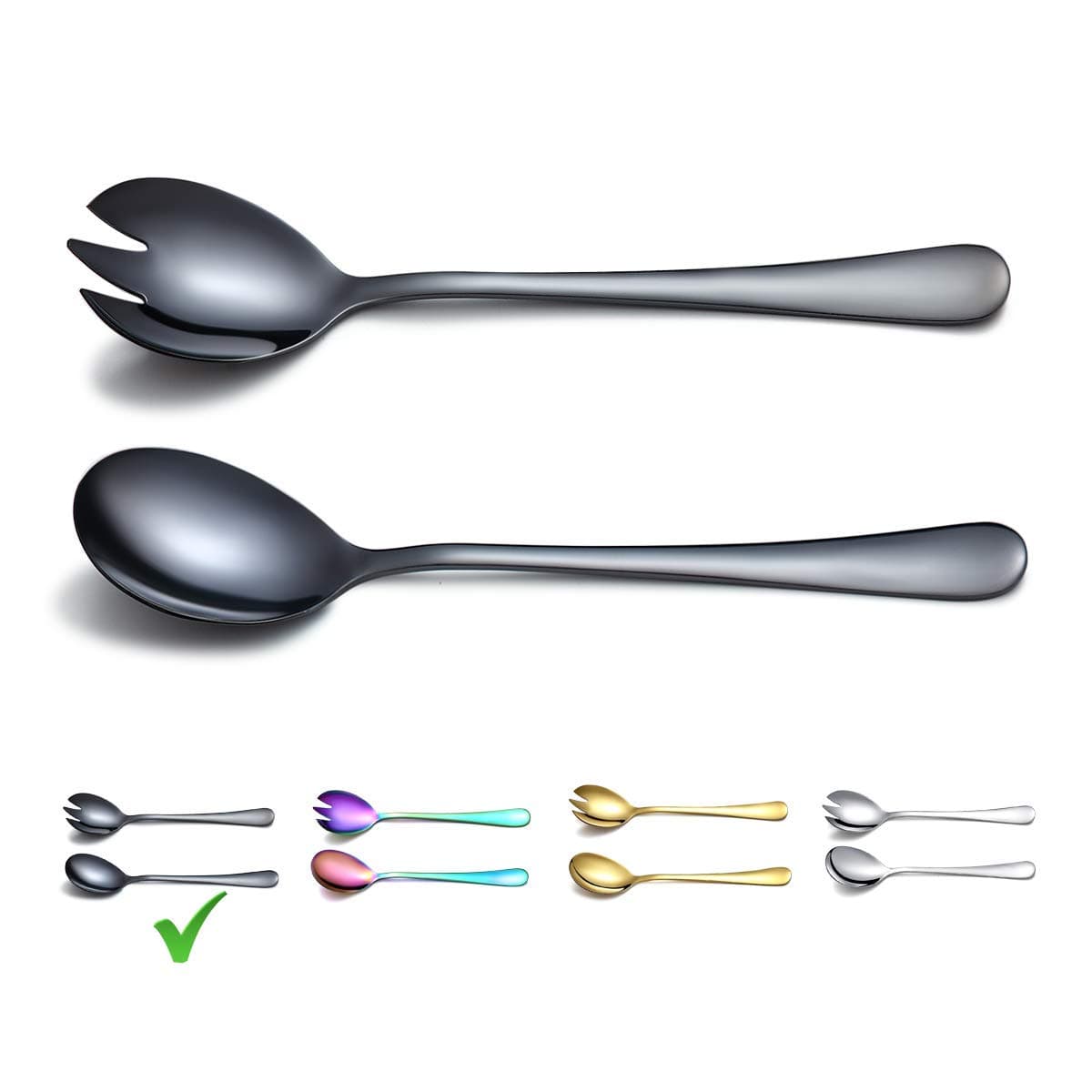 Black Salad Server Set