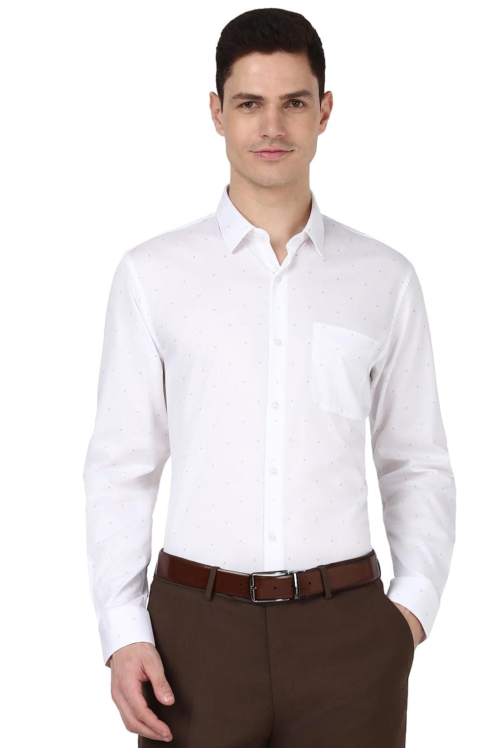Peter EnglandMen's Solid Slim Fit Shirt