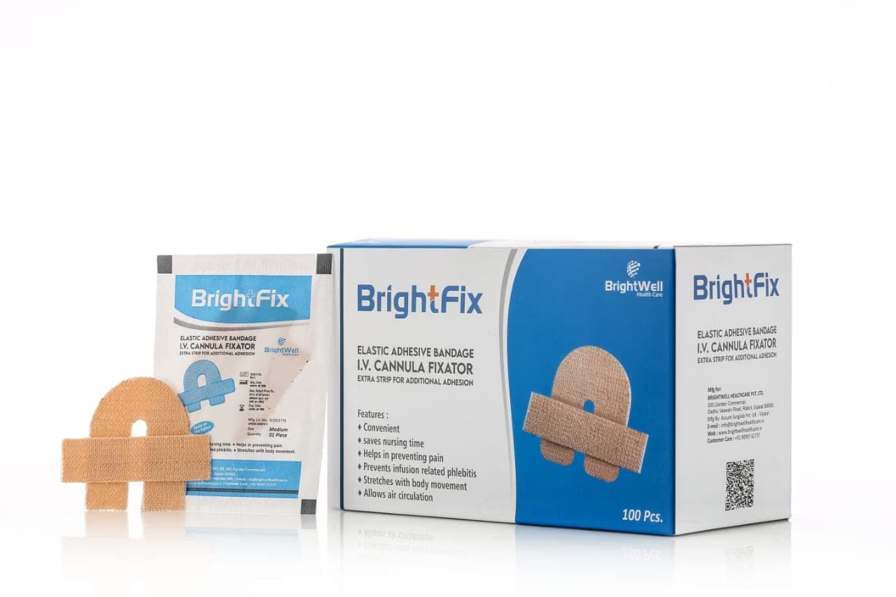 - Brightfix Cannula Fixator 100pcs || Elastic Adhesive Bandage || With Extra Strip For Additional Excellent Adhesion