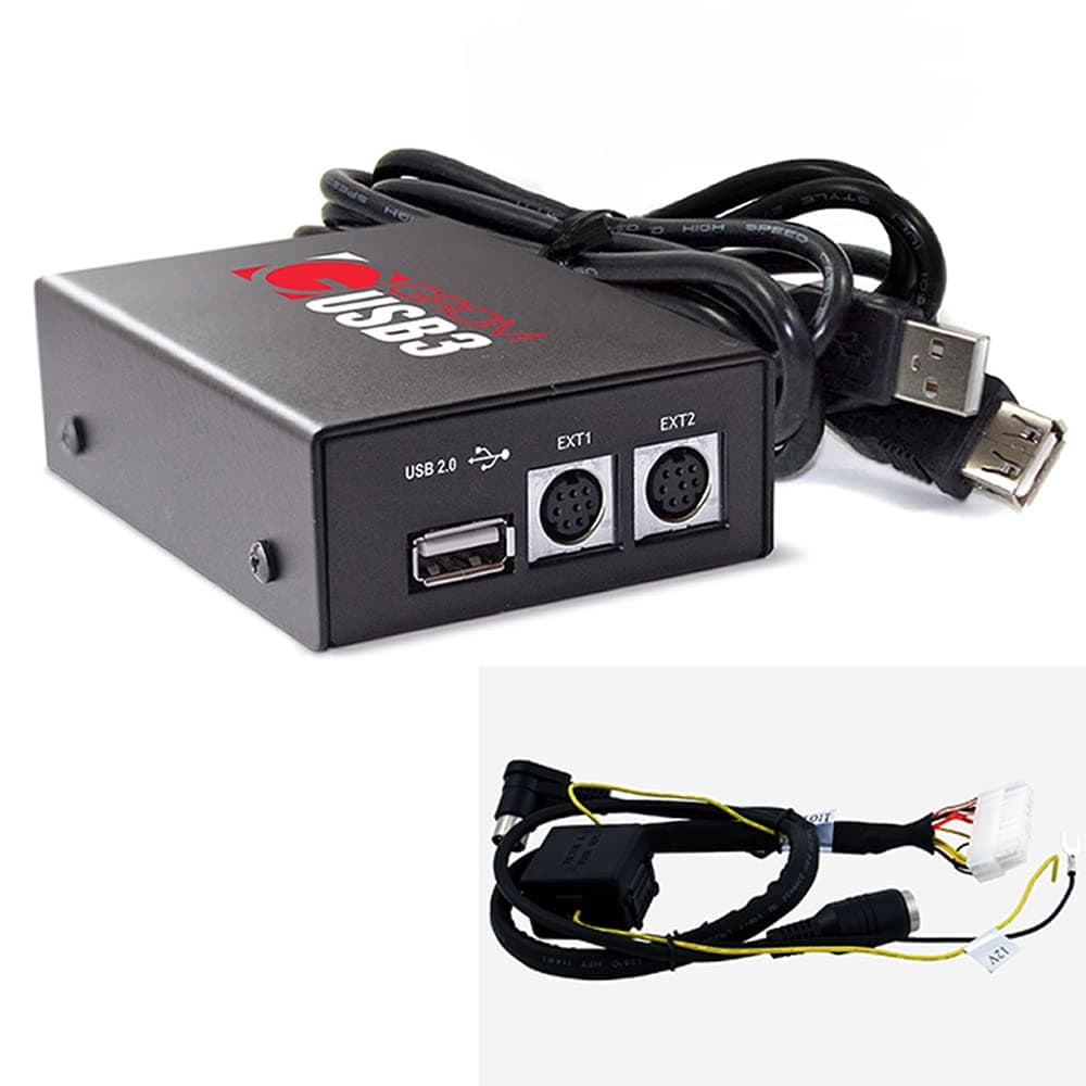 GROM Audio USB3 USB media & iPhone car stereo integration kit compatible with VOLVO: S40 V40 S60 S70 V70 S80 XC70 with HU-xxx radio