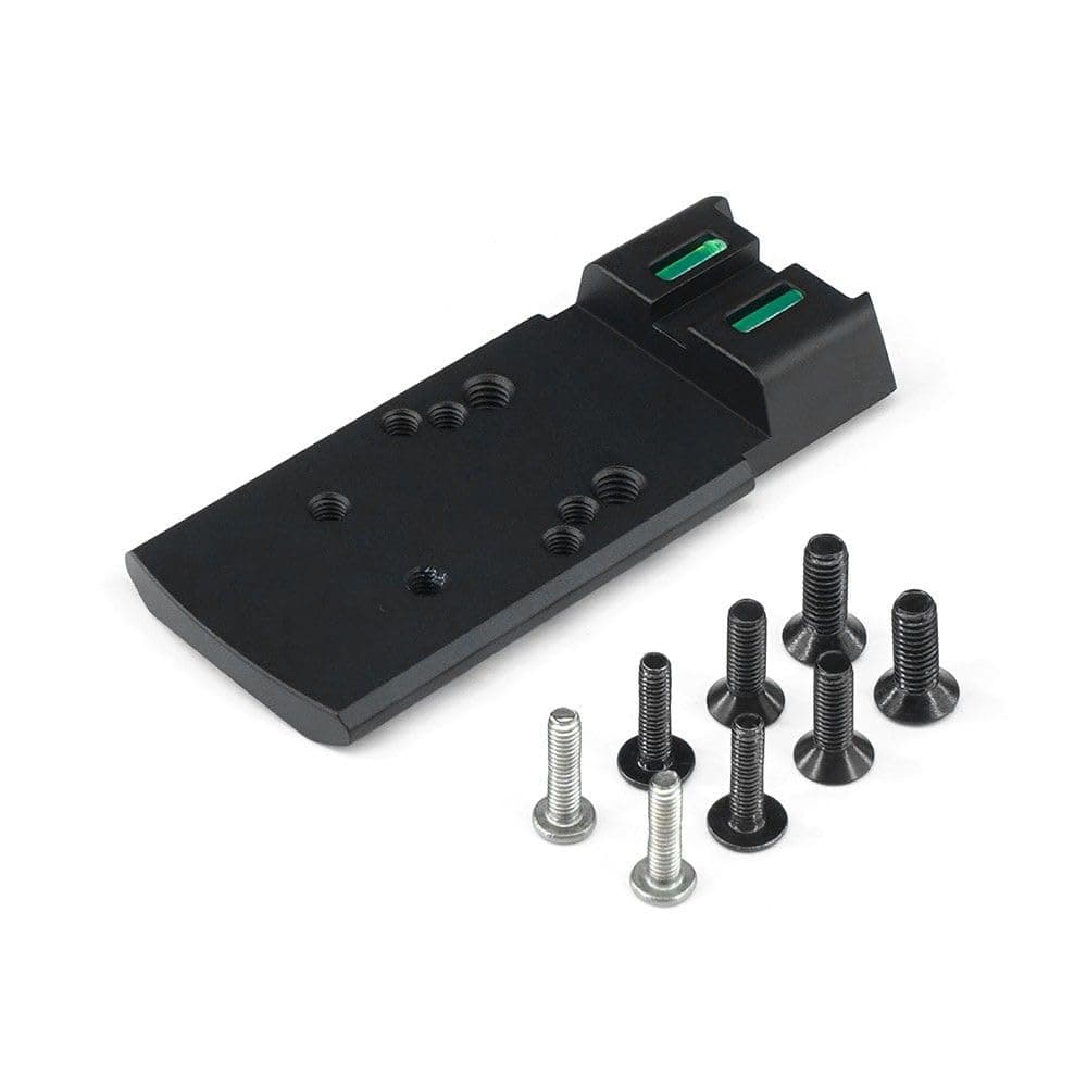 Tactical Scope Mount Plate with Optical Fiber Red Dot Adapter Mount Fit for P12 Pistol/RMR SRO Red Dot