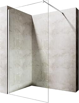 Durovin Bathrooms 1000mm Walkin Shower Screen 2000 mm high - 8mm Safety Clear Glass -Wet Room Shower Enclosure