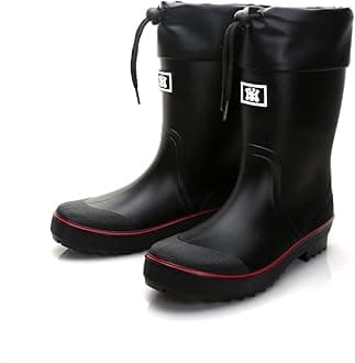 RIUETARRain Boots for Men, Waterproof Warm Rubber Boots Mens Garden Boots, Comfort Mid-Calf Lightweight Adjustable Raining Shoes, Elastic Chelsea Ankle Rain Boots Fishing Shoes for Yard Farm Outdoor Work