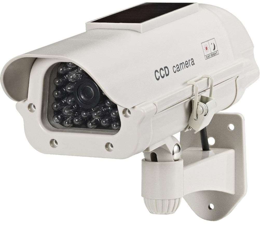 15-CDM14 Dummy Solar Powered Camera with LED Light (Beige)