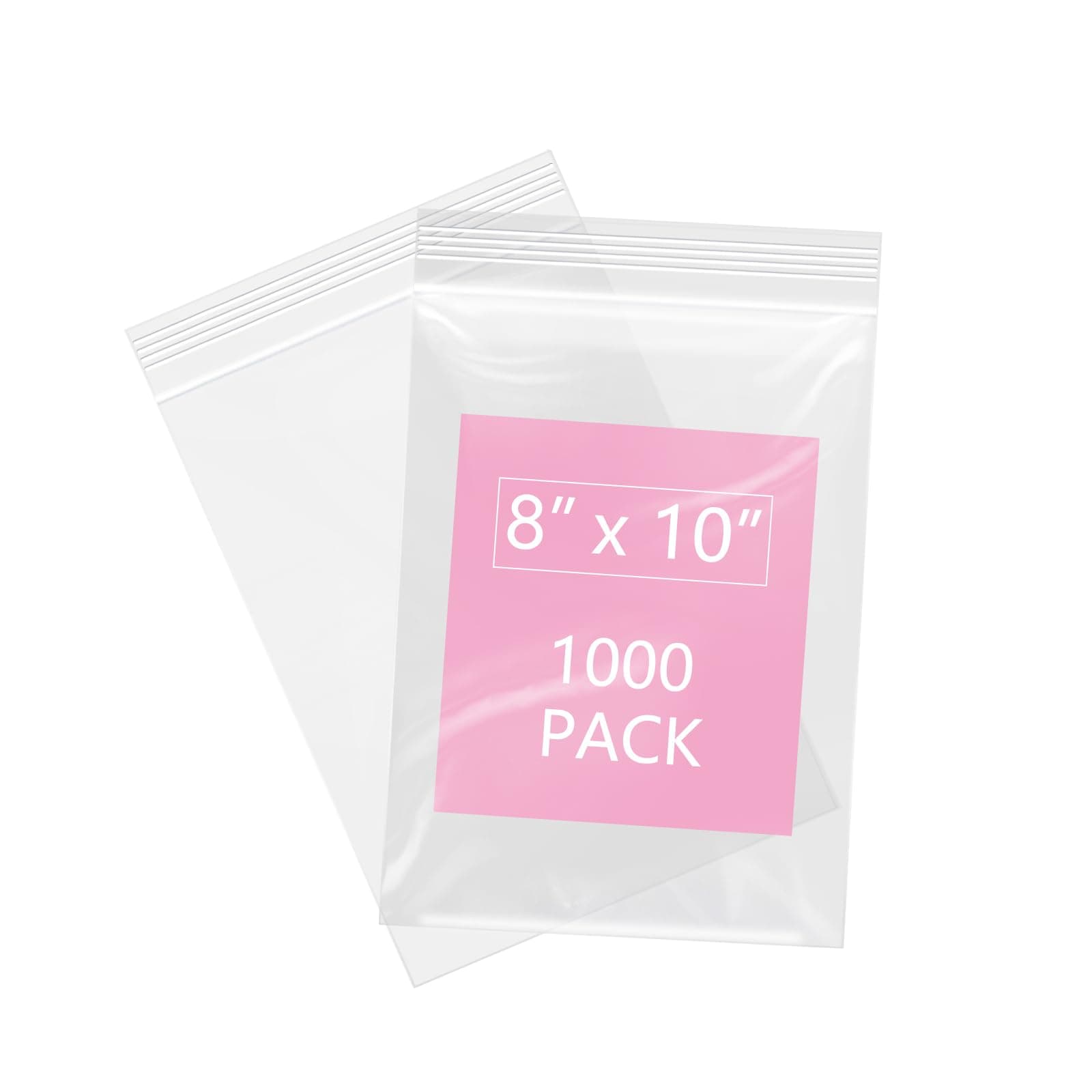 iMailer - 1000 Pcs- 8" x 10" Plastic Zip Poly Bags- Clear Resealable Zip Bag for Art Prints, Brochure, Photoes, Handicraft Gift
