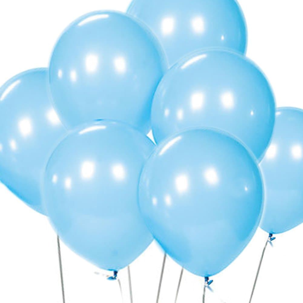 The Elixir Deco 12", 100 Count Latex Wedding Birthday Decor Party Balloon, Light Blue