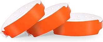 Neon Orange Plastic Wristbands 100 Pack - Colored Wristbands for Events, Vinyl Wrist Bands of Party Custom Plastic Bracelets Wristbands Waterproof Wrist Bands Arm Bands for Events Concerts