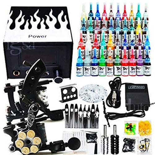Complete Tattoo Machine Set Machine Stigma 40 Colors/Ink Tattoo Kit Gun 50 Needle