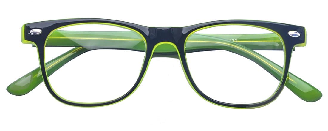 ALWAYSUV Blue Light Shield Computer Reading/Gaming Glasses for Kids Anti Blue Light 90% UV Protection Low Color Distortion Green Frame