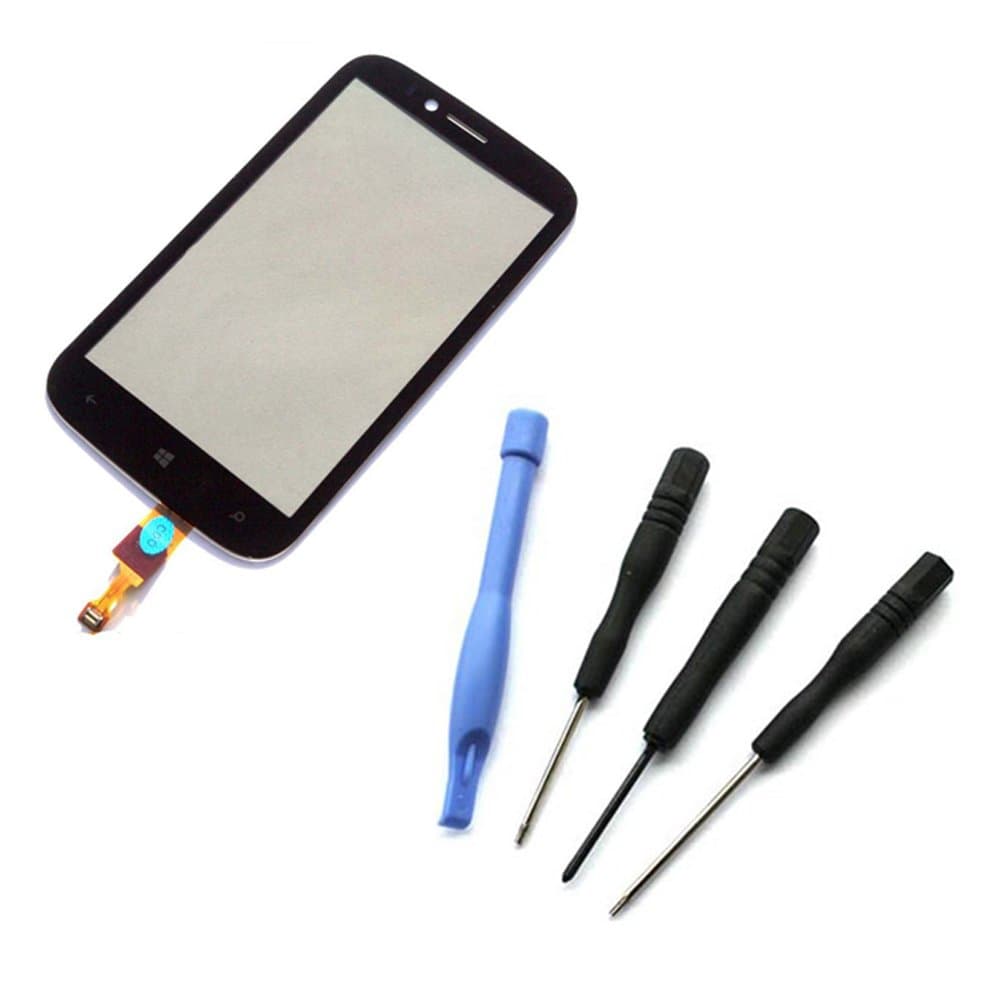 Black Front Glass Touch Screen Digitizer Replacement for Nokia Lumia 822 + Repair Tools Kit