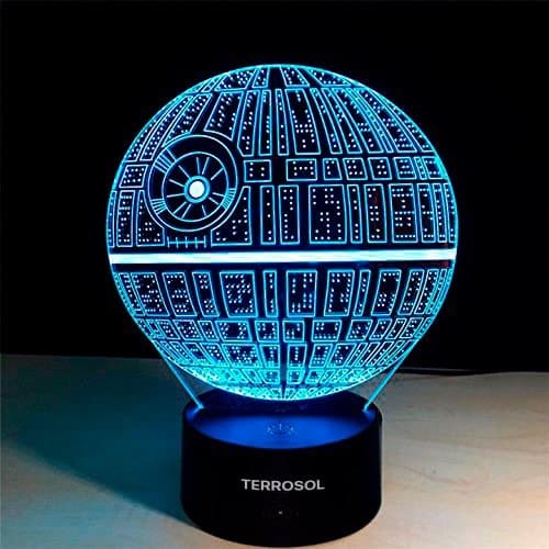 Terrosol 3D Illusion Platform Star Wars Night Lighting, Touch Botton 7 Color Change Decor LED Lamp +Gift Keychain Eiffel Tower Included