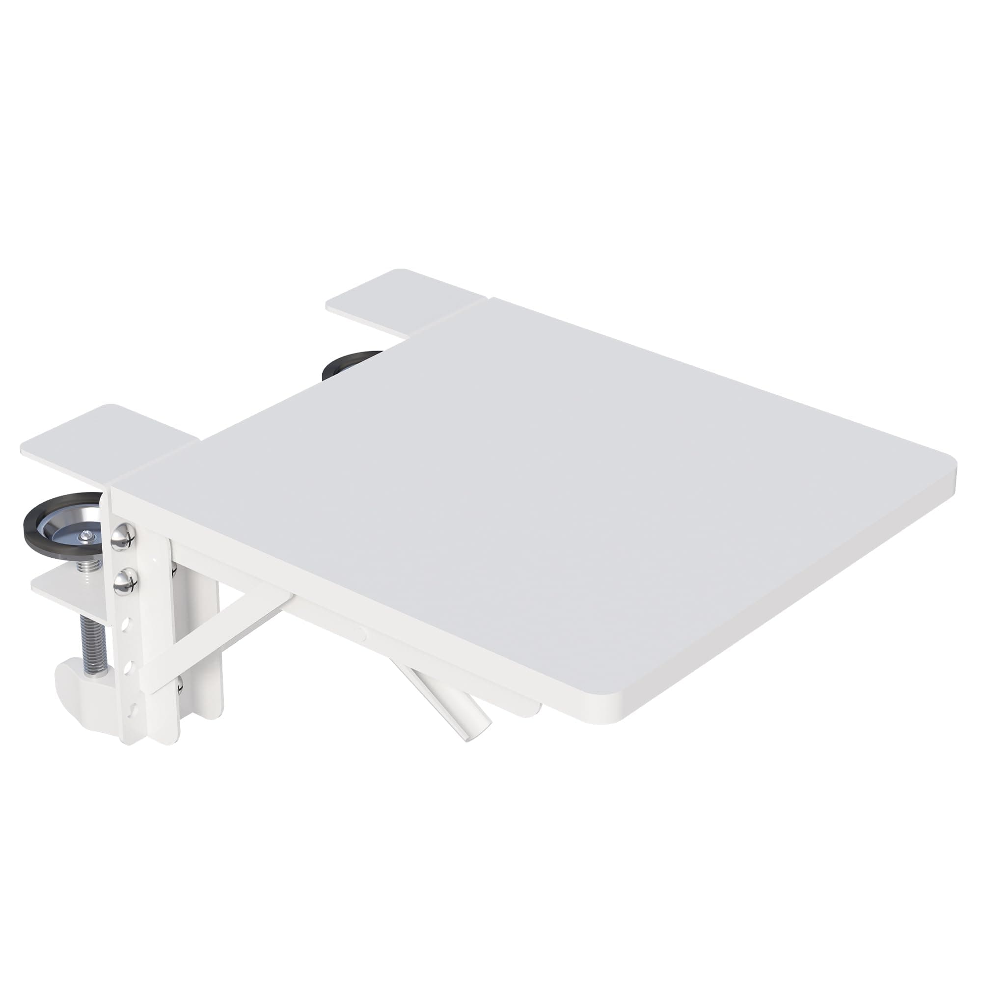 BONTEC Ergonomic Desk Extender Tray, 9.5"x9.1" Table Mount Arm Wrist Rest Shelf, 90° Foldable Elbow Support, Clamp on Computer Arm Rest for Desk, Office & Home Use, Durable & Easy to Install