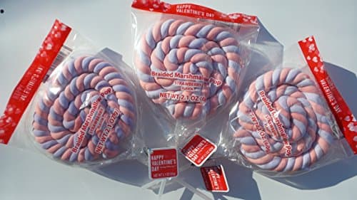 Valentine Braided Heart Shaped Marshmallow Pop 3 pack