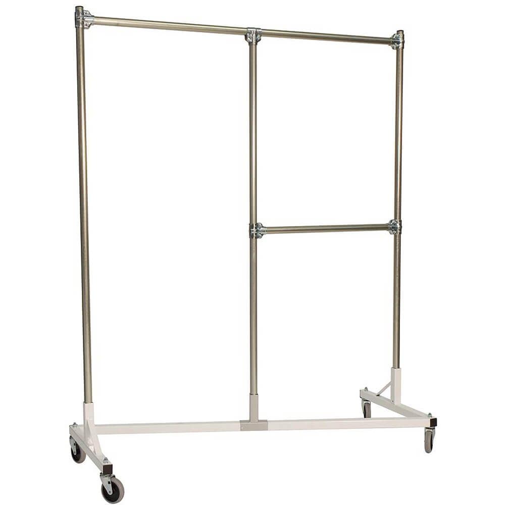 Quality Fabricators Heavy Duty Z-Rack 6 ft. Split Rail Garment Rack