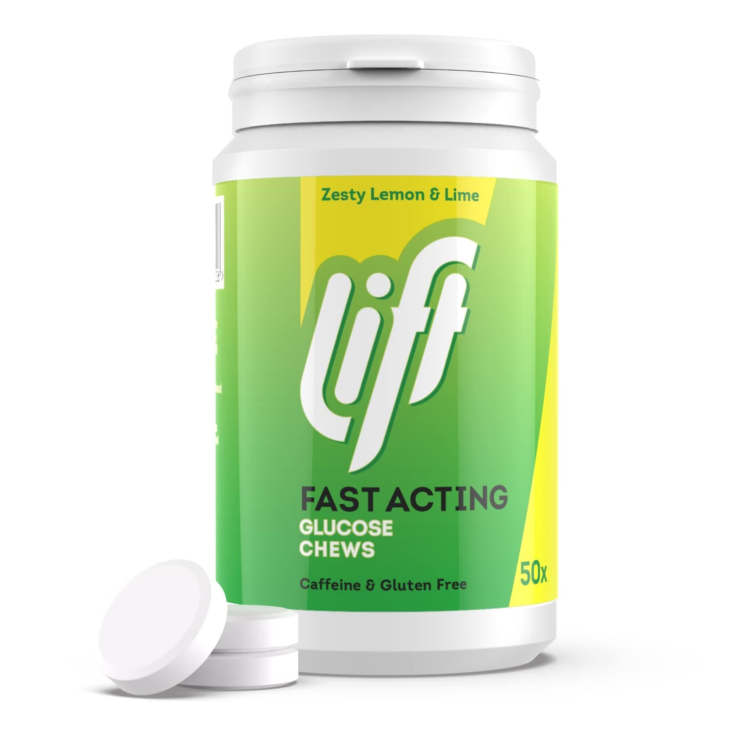 Fast-Acting Glucose Chewable Energy Tablets | Lemon & Lime | 6 Pack of 50-Tablet Tubs